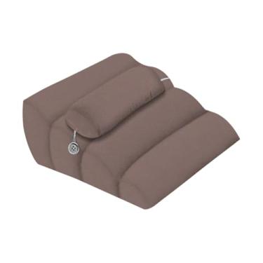 Imagem de YWJLQH Travesseiro de cunha, suporte para pernas, travesseiro triangular, travesseiro de bruços para adultos lendo, L, Marrom
