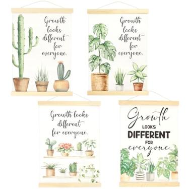 Imagem de OKYMOTOR Pacote com 4 molduras para pôster de saúde mental, arte de parede inspiradora para sala de aula, sala de aula, decoração de escritório de terapia, decoração de arte de parede de canto calmo