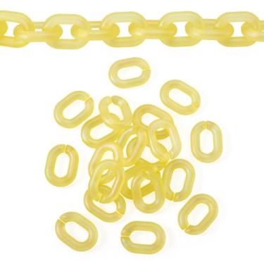 Imagem de 20 peças de conectores de acrílico de ligação rápida, cor AB, ovais, transparentes, ganchos de 19 x 14 mm para bolsa faça você mesmo, corrente de óculos, cordão de bolso jeans, amarelo