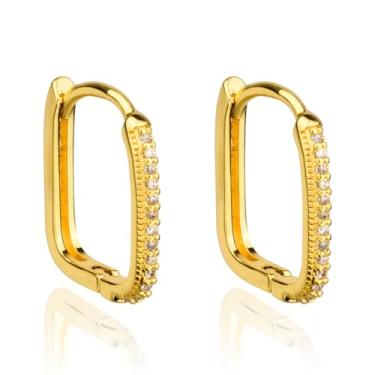 Imagem de LOMISS BRINCO ARGOLA FOLHEADA A OURO 18K OVAL ZIRCÔNIA CRAVEJADA (Dourado, PEQUENA)