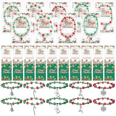 Imagem de Quelay Conjunto de 20 pulseiras cheias de lembrancinhas de Natal, bolsa de cartão de agradecimento para convidados de inverno, chá de bebê, casamento, aniversário, despedida de solteira (estilo de