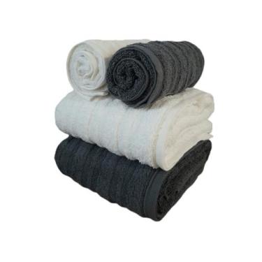 Imagem de Jogo 4 Toalhas de Banho e Rosto Super Grossa Loft Macia 100% Algodão A