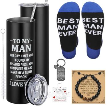 Imagem de Geiserailie Christmas to My Man Gift Cestas de presente de dia dos namorados para homens caixa de presente de aniversário de agradecimento para pai marido namorado de mulheres