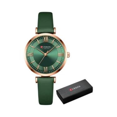 Imagem de NOVOS relógios CURREN femininos de couro de quartzo relógio clássico e