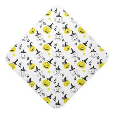 Imagem de Burbuja Toalha de banho de bebê Halloween Pumpkins - Toalha com capuz de musselina macia e absorvente para recém-nascidos, 89 x 89 cm