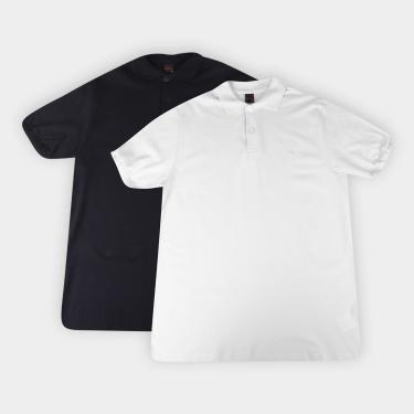 Imagem de Kit 2 Camisas Polo Básicos Lisa Masculina-Masculino