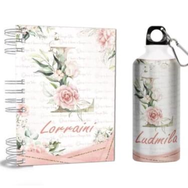 Imagem de Agenda 2026 + Garrafa - Personalizada com Nome - Alumínio - Alfabeto - Capa Dura Holográfica (Na compra colocar o nome na frente do remetente) (L)