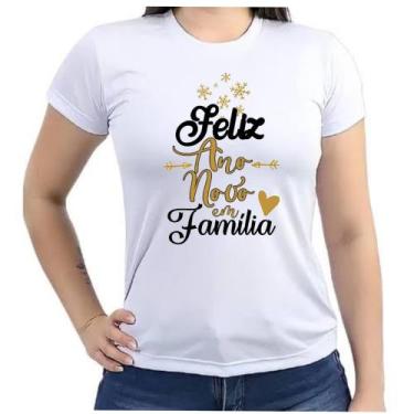 Imagem de Camiseta Baby look feliz ano novo em família réveillon - Dog'S Custom.