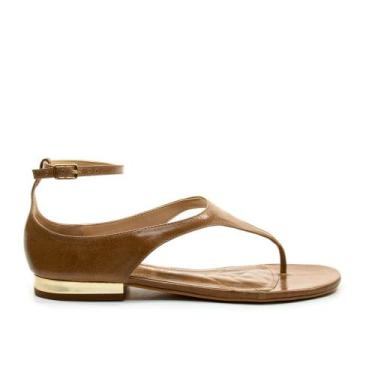 Imagem de Rasteira Couro Marrom Cecconello 2751005-1, Marrom, 36