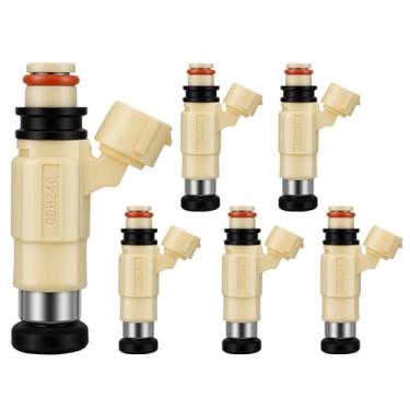 Imagem de 2002-2010 6 peças de injetores de combustível compatíveis com Yamaha Outboard 4 tempos F200TXR F225TLR F225TXR LF225TXR Substituir CDH240 69J137610000