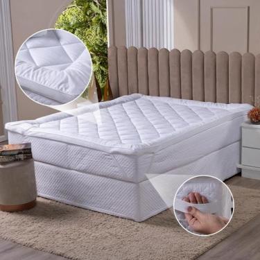 Imagem de Protetor de Colchão Pillow Top Casal Padrão 400 Fios Micropercal Cama 
