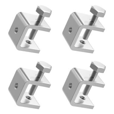 Imagem de FOCMKEAS 4 peças resistentes 30 mm aço inoxidável 304 grampos C de alto desempenho pequeno braçadeira de parafuso, com mandíbula larga estável e design de viga I, adequado para marcenaria