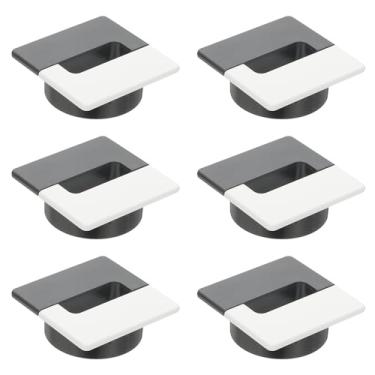 Imagem de PATIKIL Ilhós de mesa de 7 cm, 6 peças para gerenciamento de fios, organizador de cabos para escritório, casa, mesa, bancada, branco, cinza