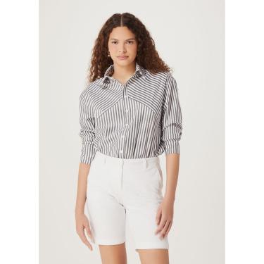 Imagem de Bermuda Básica Feminina Cintura Média De Sarja Chino - Preto 036-Feminino