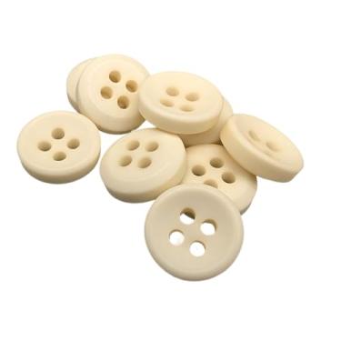 Imagem de Botiboton - 50 botões para camisas em cores quentes - 5 tamanhos e 12 cores para escolher - com 4 furos de 2 mm - Fabricado e enviado da Espanha - Cor cru, medida 12 mm / 0,47 polegadas