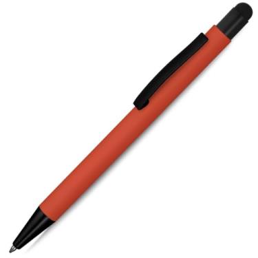 Imagem de Caneta Esferográfica em Metal Emborrachada com Ponta Touch, Escrita Azul, 2 Unidades Moderno Design (Laranja 1)