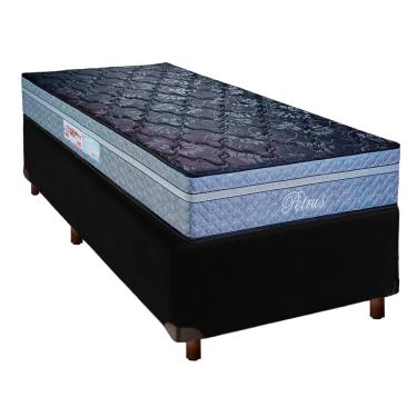 Imagem de Cama Box Preto Solteiro + Colchão Molas Ensacadas Petrus Paropas