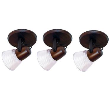 Imagem de Spot Muller Country 1 Lâmpada com Tulipa Envelhecido 3 Unidades 011EX3