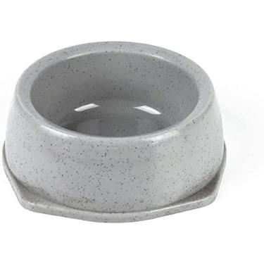 Imagem de Tigela redonda para animais de estimação, tigelas de alimentação para animais de estimação, tigelas de plástico antiderrapante para animais de estimação, cinza