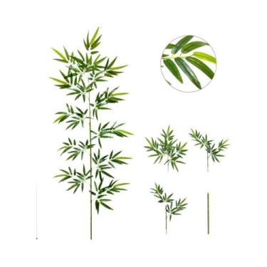 Imagem de Grandes Folhas De Bambu Verde Artificial De 120-240cm, Plantas Falsas 