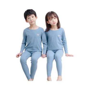Imagem de Roupa interior térmica infantil meninos roupas de outono e calças tern