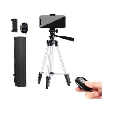 Imagem de Tripé Universal Para Telefone De 100cm Com Controle Remoto Bluetooth P