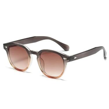 Imagem de Óculos de Sol UV400 - Rebites Redondos Estilo Punk com Lentes Degradê para Homens e Mulheres, Ideais para Esportes ao Ar Livre, Corrida e Ciclismo.