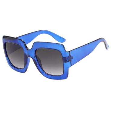 Imagem de Óculos de Sol UV400 - Tamanho Grande com Estampa de Leopardo e Lentes Degradê para Homens e Mulheres, Ideais para Esportes ao Ar Livre, Corrida e Ciclismo, Azul