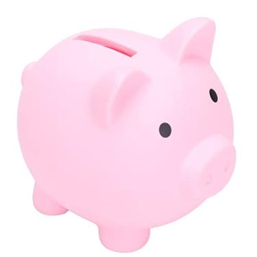 Imagem de Mealheiro, animal dos desenhos animados porco moeda dinheiro cofrinho pequena mudança cofrinho bonito moeda caixa de dinheiro de poupança de plástico caixa de moedas para meninos (Róseo)