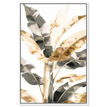 Imagem de Art Remedy Tela de arte floral elegante, 25,4 cm x 38,1 cm, moldura branca, folha brilhante II