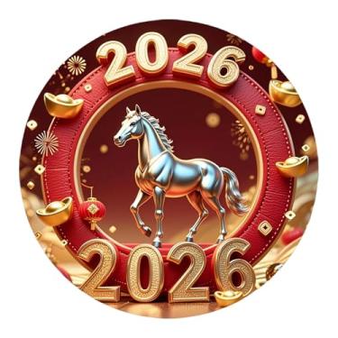 Imagem de KiBcsLic Decoração de geladeira com tema do Ano do Cavalo, adesivo decorativo para geladeira com animais, placa decorativa plana 2D em acrílico para, Style B