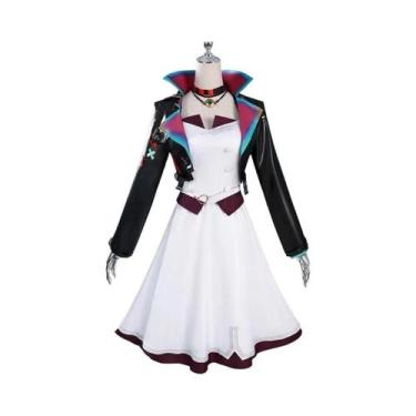 Imagem de Peruca De Cosplay Arcane Jinx LOL Para Mulheres Fantasia De Halloween 