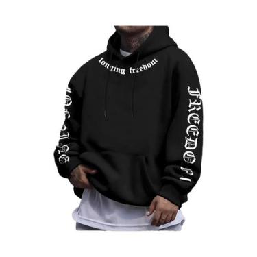 Imagem de Moletom Casual Masculino Da Moda Para O Outono Com Estampa De Letras, 