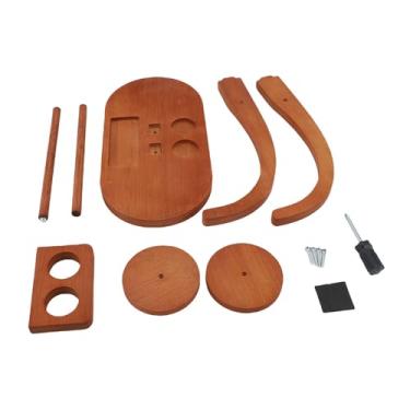 Imagem de Generic Suporte de Suporte de Fio Giratório de Madeira Com Eixo Duplo para tricô de crochê - Feito de Madeira - Adequado para Amantes de crochê 8,27 X 11,22 X 5,67 pol. (Cor marrom vintage)