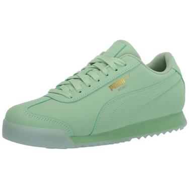 Imagem de PUMA Tênis infantil unissex Roma, Verde puro - azul gelado, 7 Big Kid