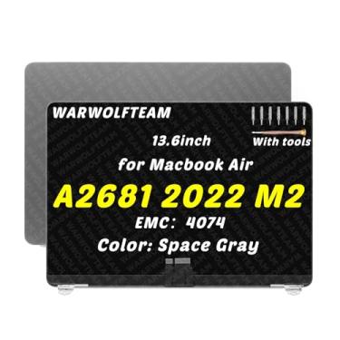 Imagem de WARWOLFTEAM 13,6 polegadas compatível com MacBook Air Mac14,2 A2681 2022 M2 MLXY3LL/A MLY13LL/A 2560 x 1664 EMC 4074 LCD LED conjunto completo (cinza espacial)