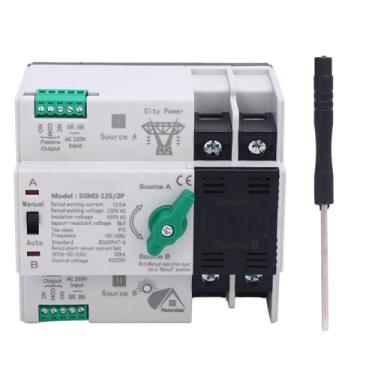 Imagem de Fafeicy Chave de Transferência Automática de Energia Dupla, Chave de Comutação de Gerador de Energia Dupla 125A 220V 2P Com Montagem Em Trilho DIN, para Caixas de Distribuição PZ30