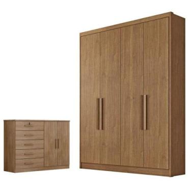 Imagem de Guarda Roupa Solteiro Sevilha E Cômoda Seul Cumaru 23 - Novo Horizonte