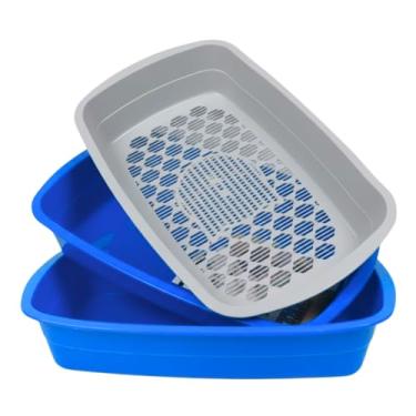 Imagem de Caixa de Areia Higiênica Small 3 em 1 Para Gatos Com Peneira Reforçada (Azul)