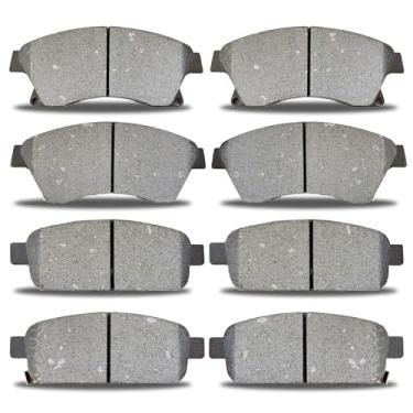 Imagem de Conjunto de pastilhas de freio semi-metálicas dianteiras traseiras D1468 D1522 compatível com Chevrolet Cruze 2011-2015, Chevrolet Sonic 2013-2016