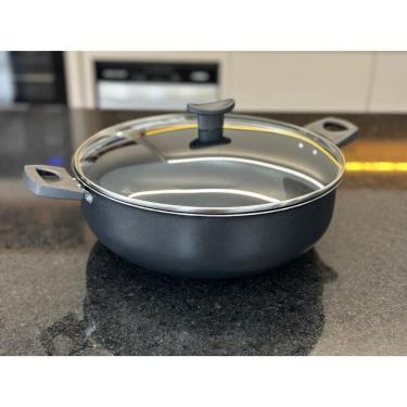 Imagem de Wok 30 Frigideira Grande Paella Caçarola Teflon Antiaderente
