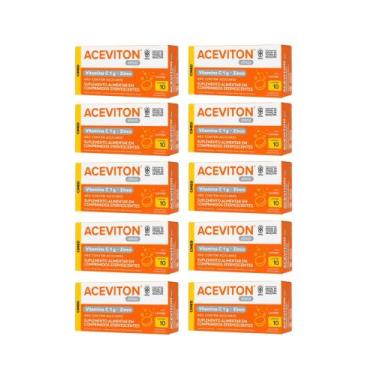 Imagem de Kit 10x Suplemento Aceviton Vitamina C + Zinco 10 cpr CIMED