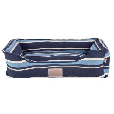 Imagem de Cama grande 71x56 com ziper para cachorro de grande porte cachorros cães e gatos(Eocológica azul)