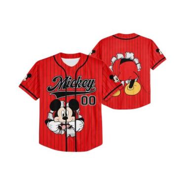 Imagem de Camisa De Beisebol Estampada Com Os Amigos Do Mickey Para Crianças, Jo