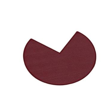 Imagem de Tapete de banho de canto circular em forma de L tapete antiderrapante macio espesso tapete de banheiro tapete de porta absorvente decoração de casa (vermelho, 80 * 80 cm)