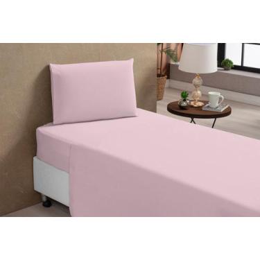 Imagem de Jogo De Lençol Solteiro 3pçs Percal 200 Fios 100% Algodão Toque Macio 