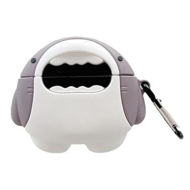 Imagem de Compatível com Samsung Galaxy Buds 3 e capa para Galaxy Buds 3 Pro 2024, capa protetora de silicone macio premium para Galaxy Buds 3, acessórios de fone de ouvido com cordão (tubarão)