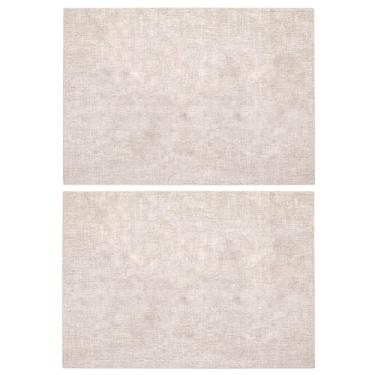 Imagem de 2 peças de jogo americano bege moderno quadrado de pano estampado com textura lavável tapetes de mesa de jantar com isolamento de textura