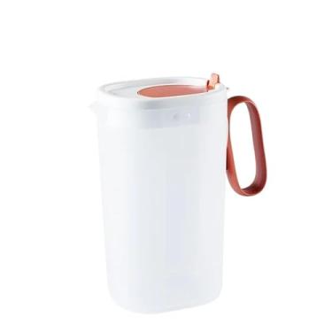 Imagem de Jarra de água de 2,2 L, recipiente de limonada, jarro de suco grande de plástico para chá gelado, limonada, suco, leite e mais jarra de água (vermelho)