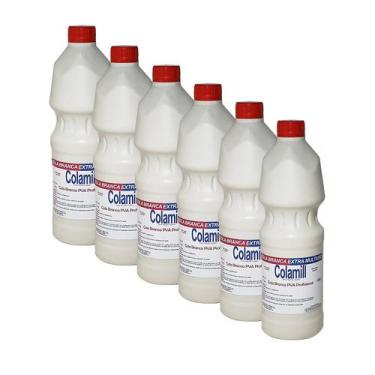 Imagem de Kit com 6 cola pva branca 617 colamill 1 kg
